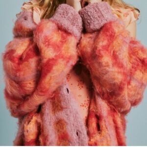 Free People Harper Cardi Cardigan Sweater in Cinnamon Spice Combo M / L - NWT